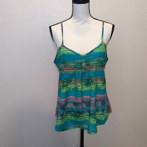 Weavers colorful summer spaghetti strap cami tank top